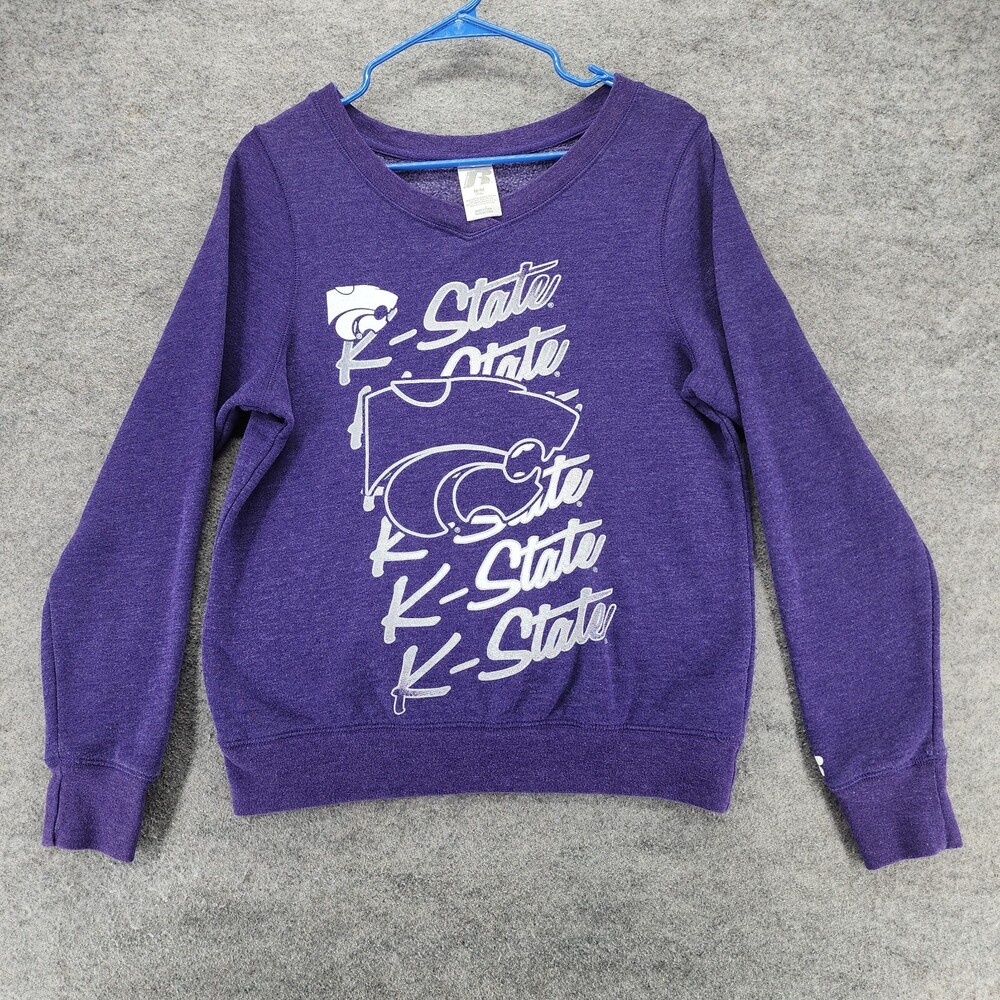 Kansas State Wildcats Sweatshirt Womens Juniors Medium 7/9 Russell